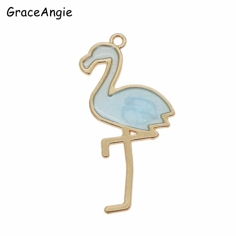 3 шт./упак. модные подвески в виде птицы фламинго для сережек браслетов ожерелий