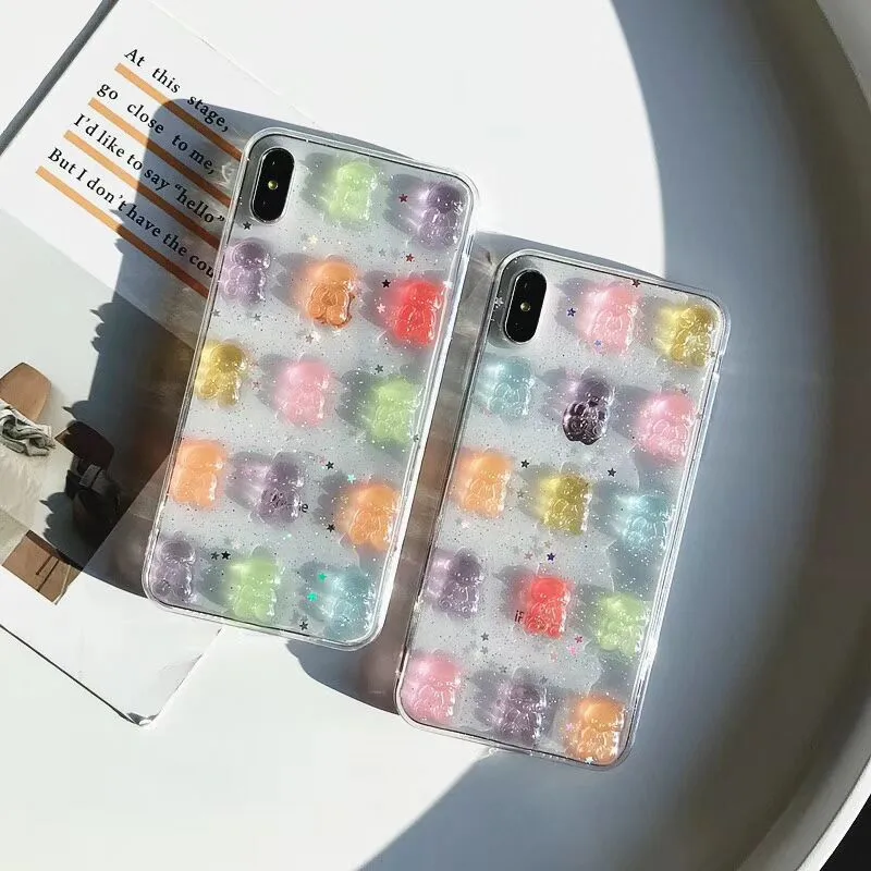1 шт. чехол для телефона s Iphone прозрачный цвет конфеты кристалл милые животные