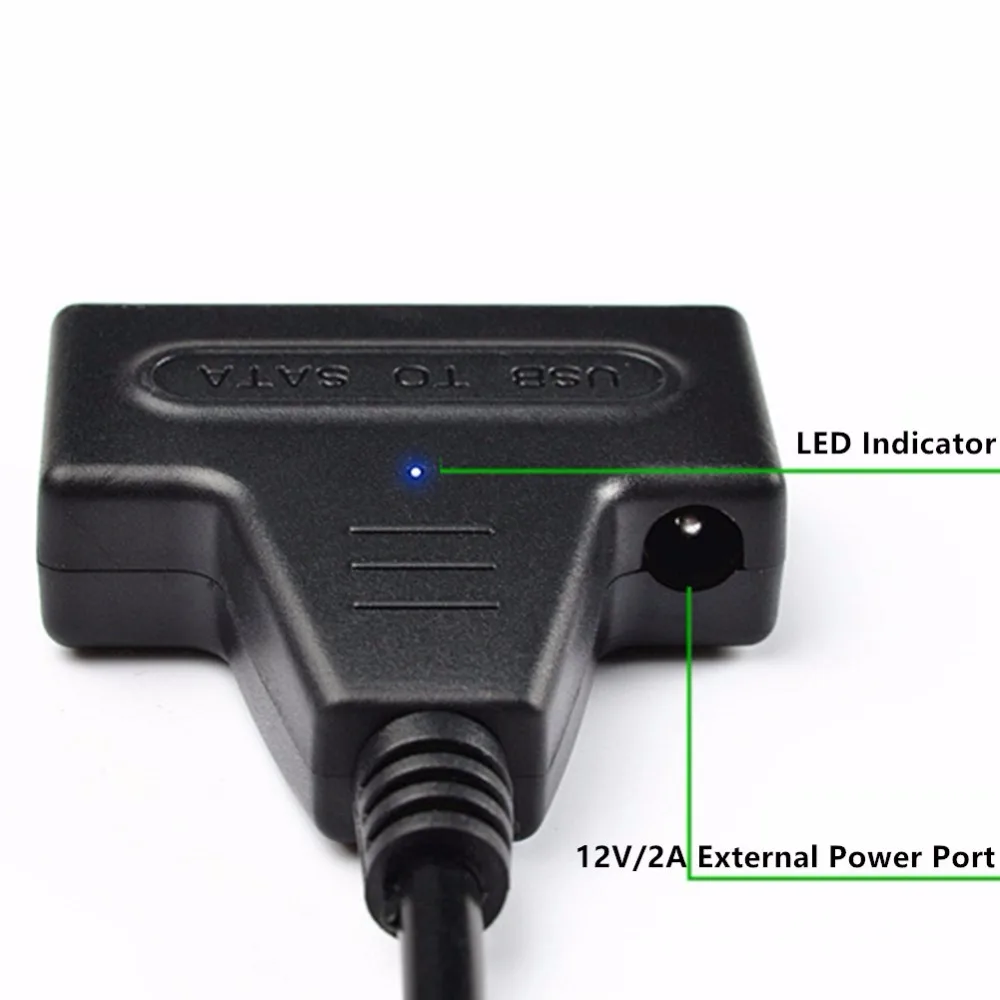 USB 2 0 к SATA 7 + 15 Pin(22Pin) адаптер Y кабель с внешним портом питания DC12V для 5 &quot/3 5&quot HDD SSD