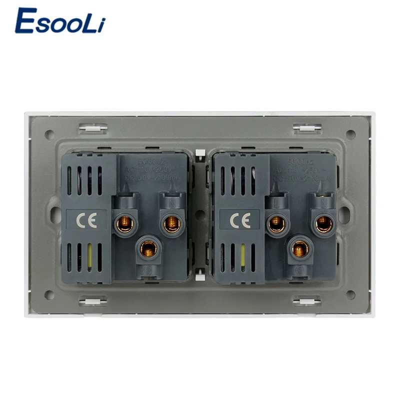 Настенная розетка Esooli двойная Универсальная Розетка с 5 отверстиями 4 USB
