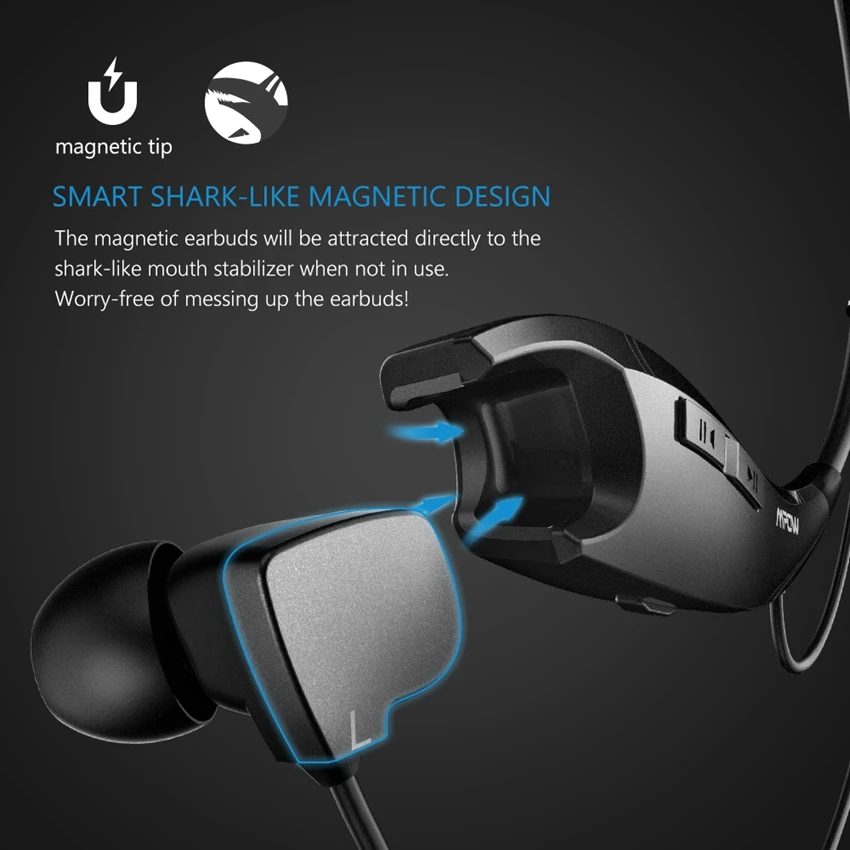 Беспроводные наушники Mpow TOP Jaws Bluetooth-наушники стильные наушники-вкладыши для шеи