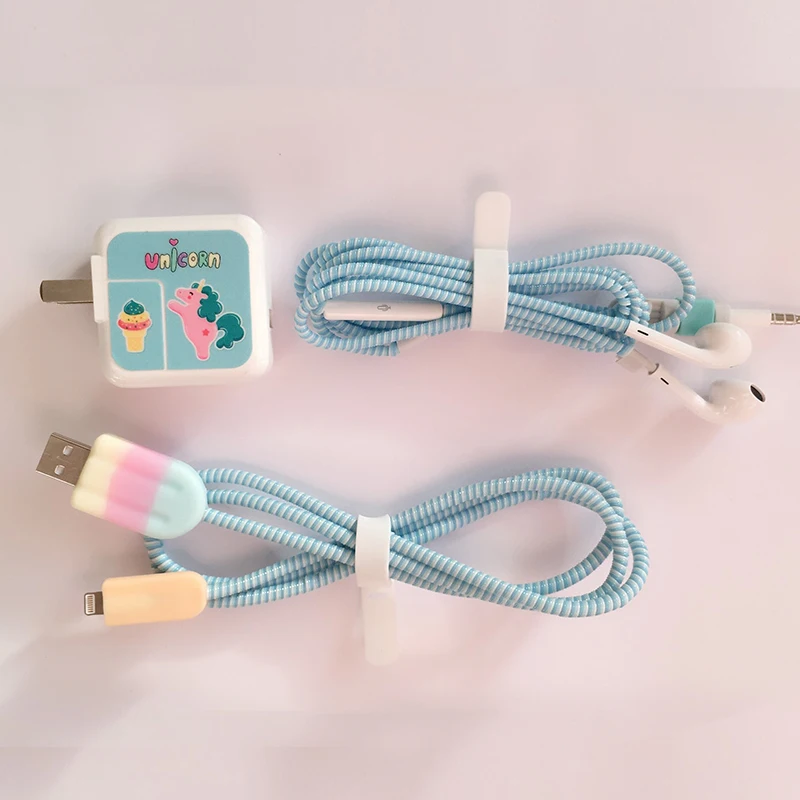 2018 новый кабель намотки мультфильм USB протектор для кабеля передачи данных набор
