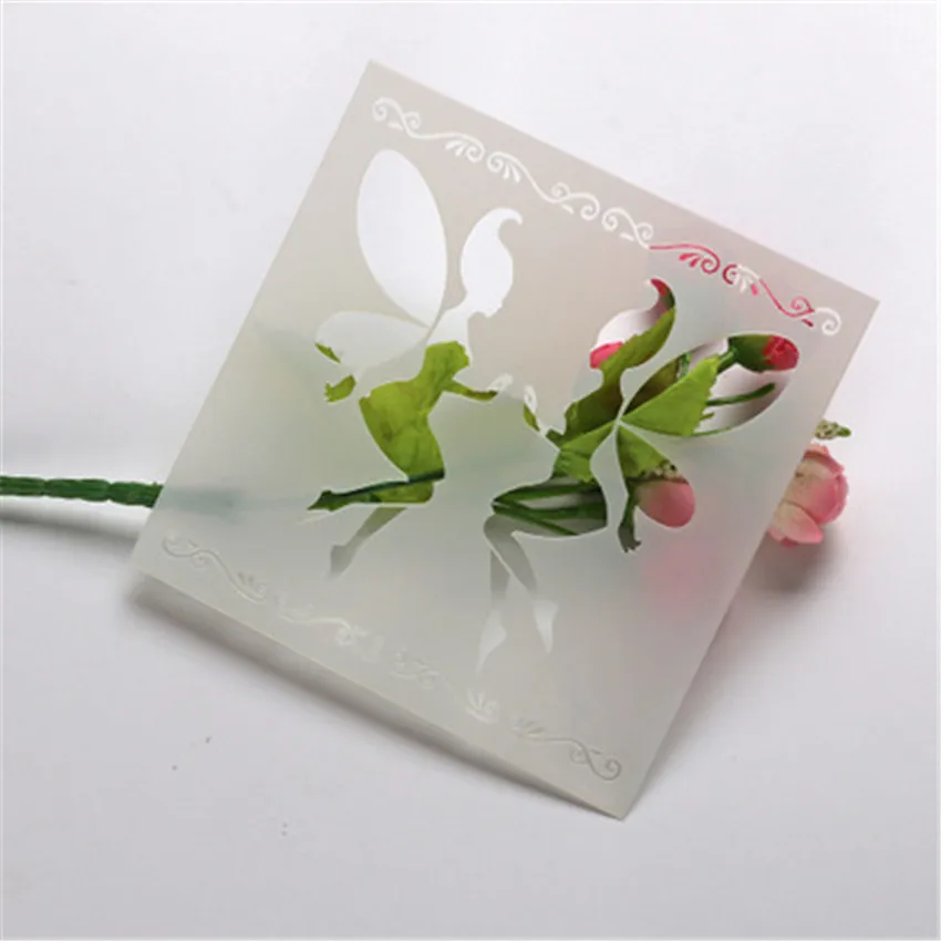 

Rose mold shield DIY cake scrapbook stencils hollow Embellishments printing lace ruler Valentine's Day