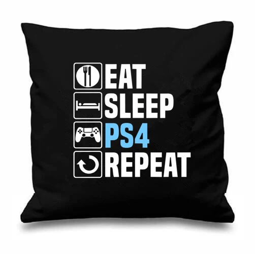 Новинка игровой подарок наволочка с надписью Eat Sleep для PS4 Playstation Repeat Geek забавные