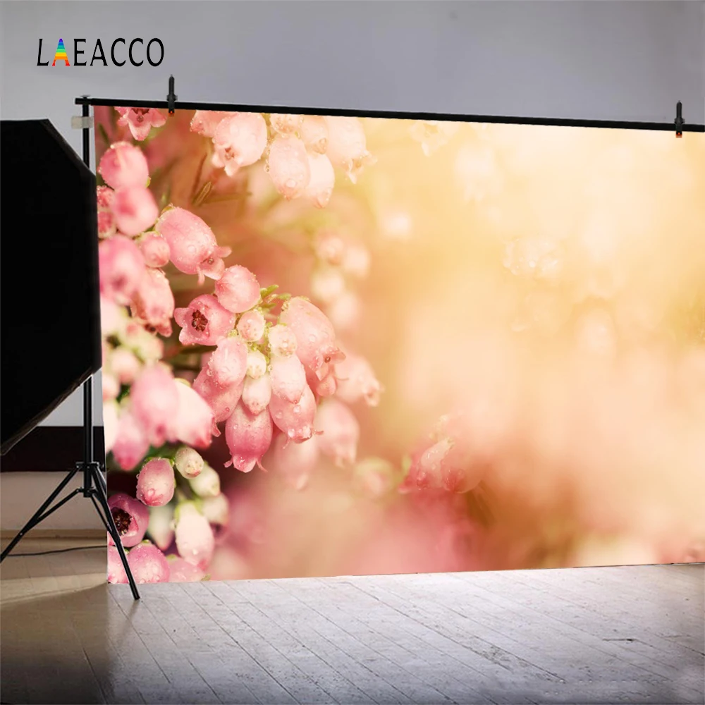 Laeacco Flowers Dew Hazy Baby Shower Newborn Children Photography Backgrounds Customized Photographic Backdrops For Photo Studio |