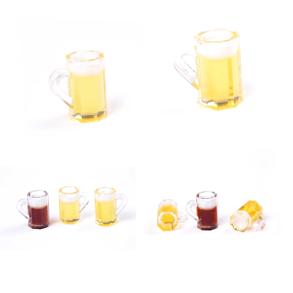 

1pc Miniature Kitchen Toys Dollhouse Mini Beer Cups Miniature Drink Japanese Mini Cups Goblet Doll House Beer Cups 1:12 New
