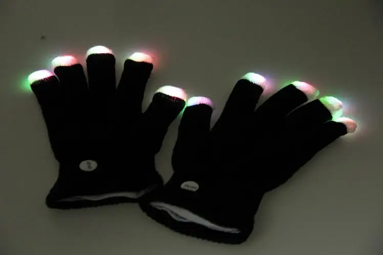 

Magic Flash Fingertip LED Gloves Unisex Light Up Glow Stick Gloves Mittens Fingertip LED Luminous Gloves