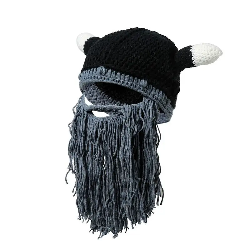 Унисекс Vagabond Viking Beanies популярная шапка головные уборы с рогом ручной работы
