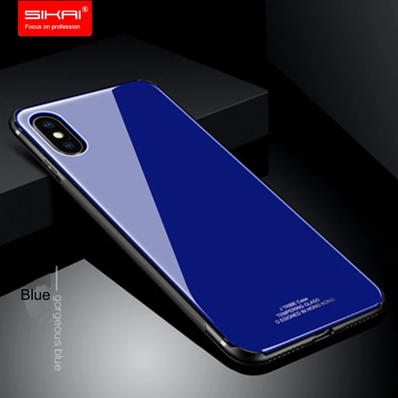 Sikai закаленное Стекло чехол для iPhone X Роскошный Гибридный задняя крышка