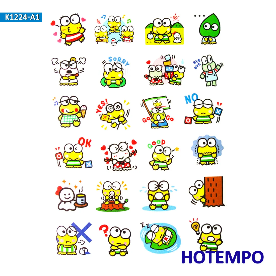 Sanrio Kuromi Melody Keroppi Pekkle Gudetama милые наклейки для детей письмо дневник в стиле Скрапбукинг Канцелярские наклейки Pegatinas - Цвет: K1224-A1