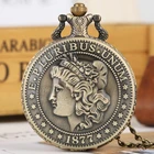 Впечатляющие Соединенные Штаты Америки кварцевые карманные часы с бронзовыми репликами мелочи Моргана 1877