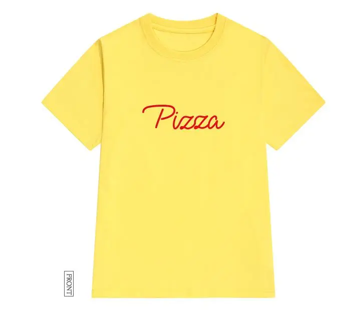 Женская хлопковая футболка с надписью pizza red повседневная забавная для девушек и