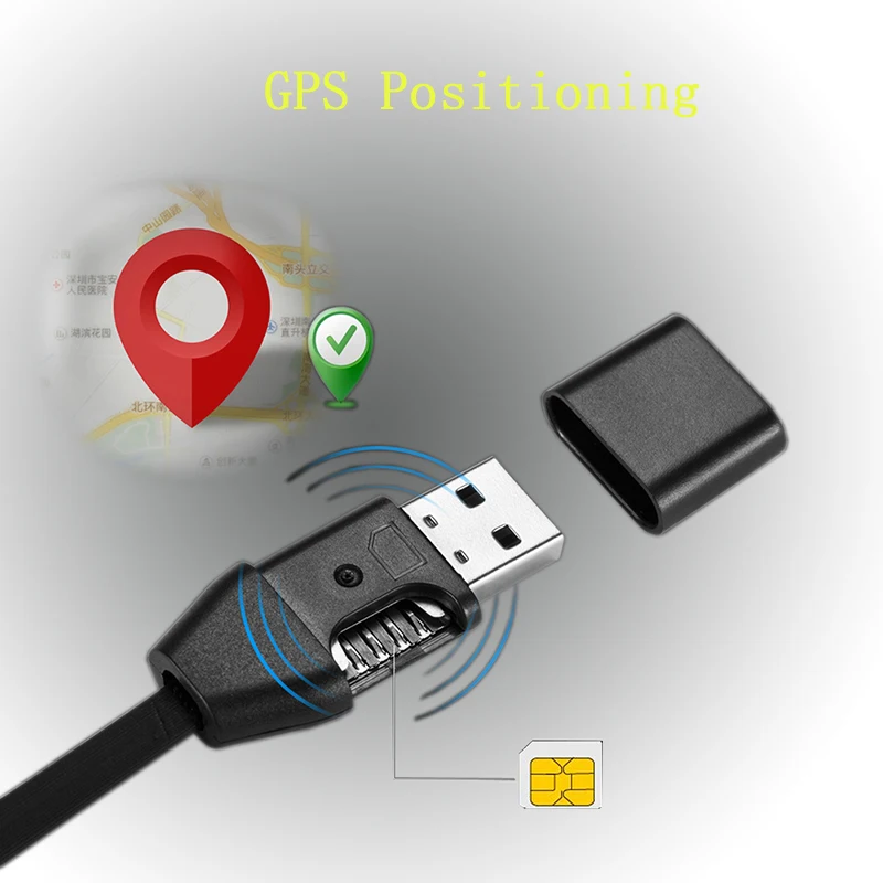 2 в 1 USB кабель для зарядки и передачи данных GPS локатор gps трекер шнур отслеживания