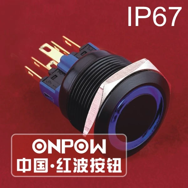 ONPOW 22 мм IP67 водостойкий фонарик черный алюминиевый кнопочный переключатель