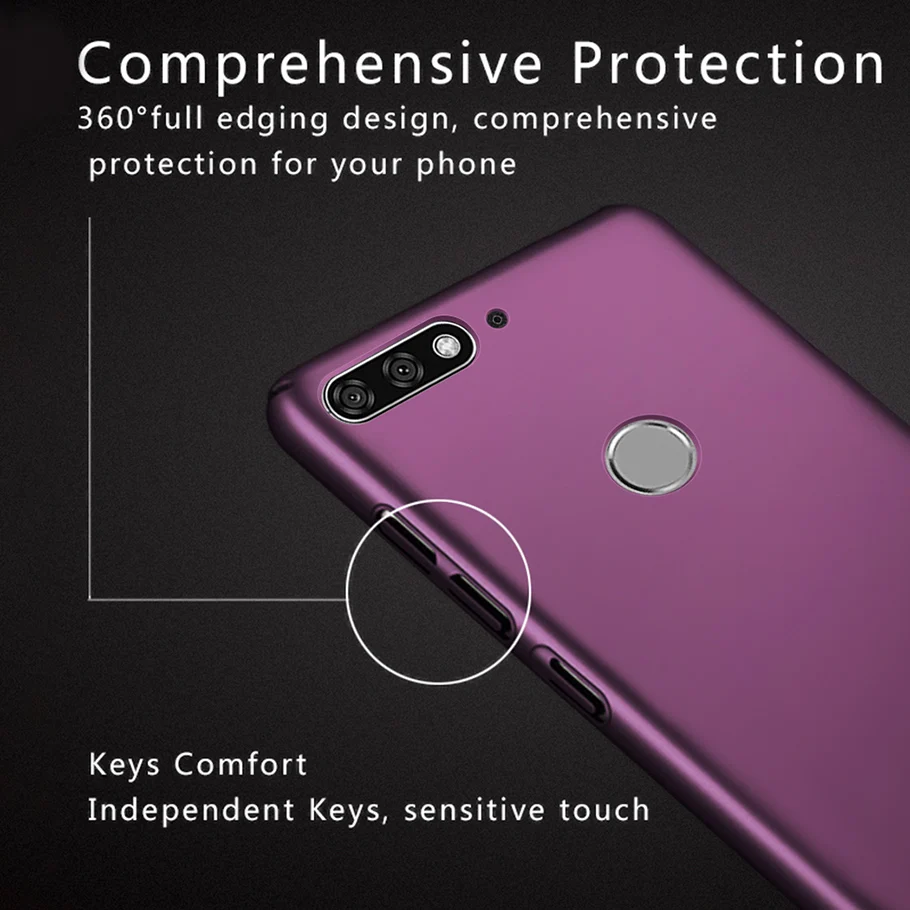 Роскошный Жесткий чехол для телефона Huawei Honor 7c 7a Pro 8c задняя защитная крышка