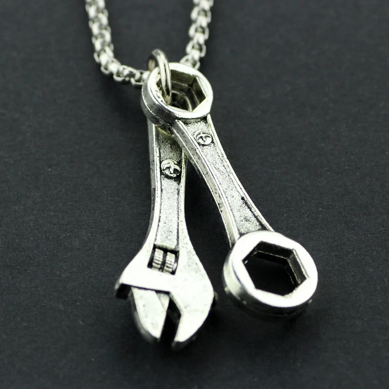 Spanner Pendant Men Necklace Material With Link Chain Jewelry Gift For Tough Men& Boy Украшения и аксессуары