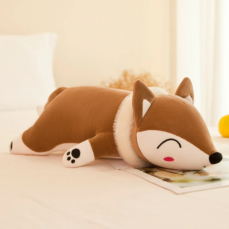 brown 35/50 см Kawaii Плюшевые куклы Набивные плюшевые игрушки, игрушки для девочек и для мальчиков, плюшевые игрушки, подушка с рисунком лисы мягкие Животные мягкая игрушка кукла - Цвет: brown