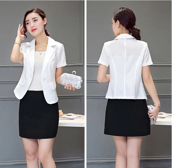 Mr. nut Летний Тонкий костюм для похудения женский пиджак черный и белый розовый