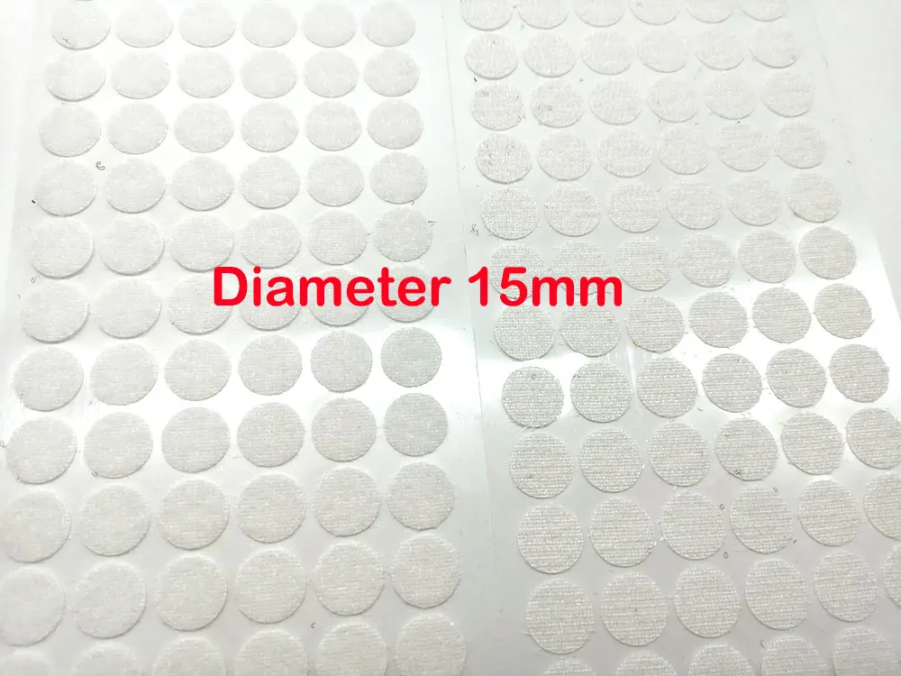 white 15mm 50pairs 50 пар/10/15/20/25/30 мм на клеевой основе с крючками и петлями сильная самоклеящаяся крепежная лента для монет в горошек Стикеры для DIY Швейные аксессуары - Цвет: white 15mm 50pairs