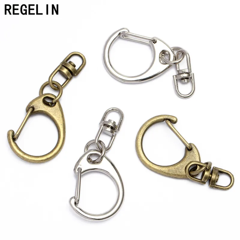 

REGELIN Antique Bronze Key Clasps Keychain Split Ring Key Chains Keyrings 20pcs/lot DIY Keychains Findings