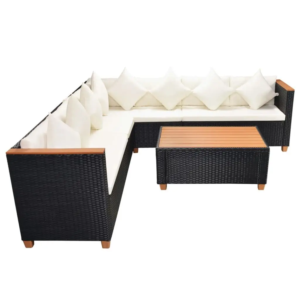 VidaXL 25 шт. сад диваном поли ротанга фанеры/WPC Топ черный|poly rattan|rattan setgarden set |