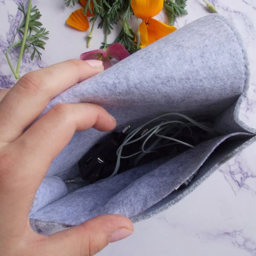 wool felt Mouse pouch sleeve Bag for Wireless Storage Laptop adapter Charger USB Cable Multi Macbook Pro 2016 new | Компьютеры и офис