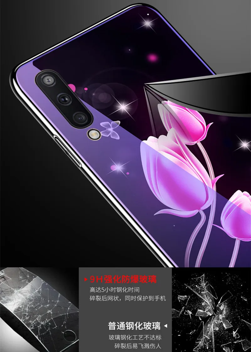 Красивый силиконовый чехол-рамка для samsung Galaxy A10 20 30 50 A70, новинка, закаленное стекло 7H