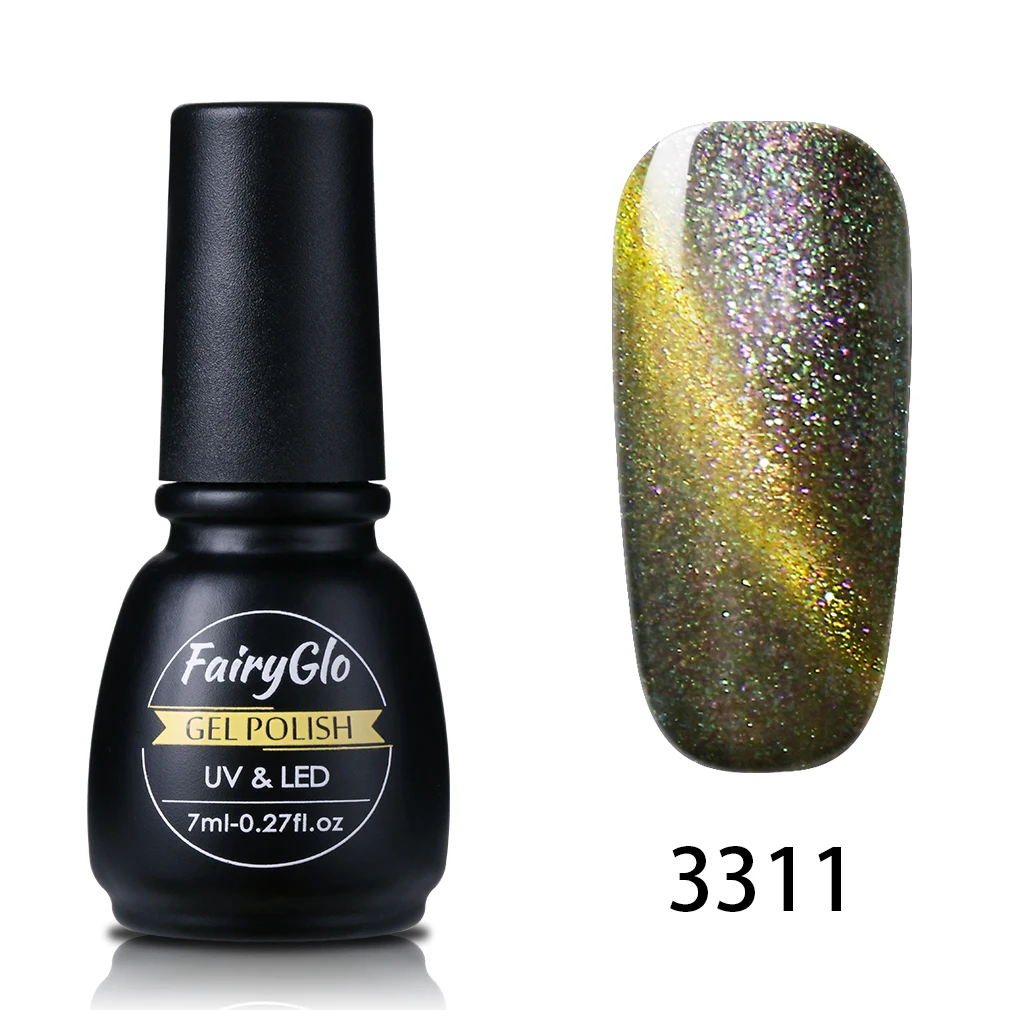 FairyGlo 7 мл Гель-лак «кошачий глаз» УФ светодиодный светильник гель для ногтей Хамелеон Блестящий магнитный гель лак для ногтей длинный последний гель лак гибридный - Цвет: 3311