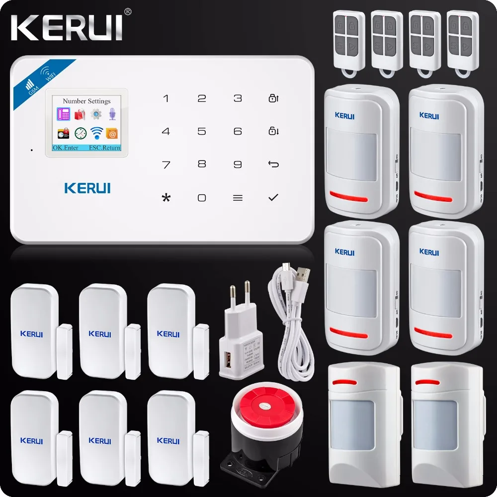 Kerui W18 беспроводная Wi-Fi GSM сигнализация IOS Android приложение управление GSM SMS Wifi домашняя охранная сигнализация для домашних животных движение животных