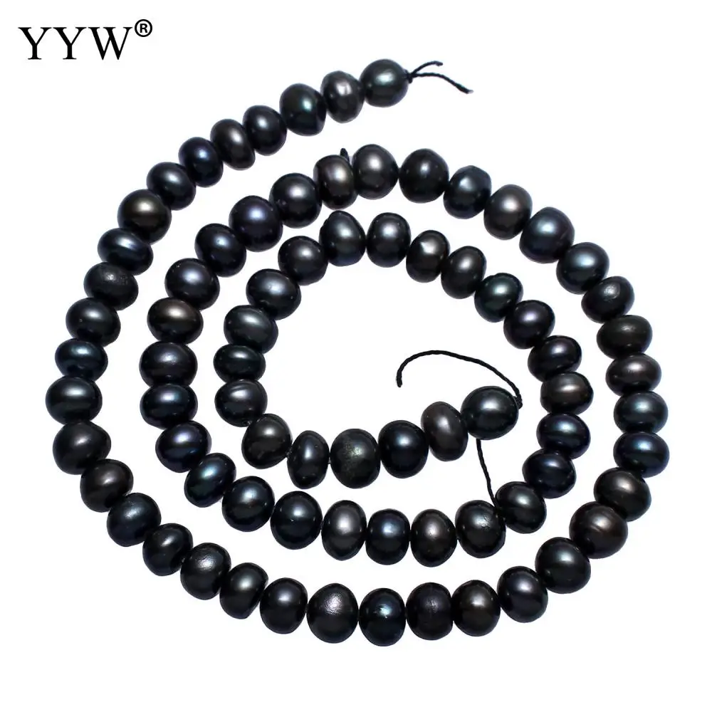 

10-11mm Black Cultured Potato Freshwater Pearl Natural Stone Beads for DIY Necklace Bracelets Jewelry Making Loose Strand 16"
