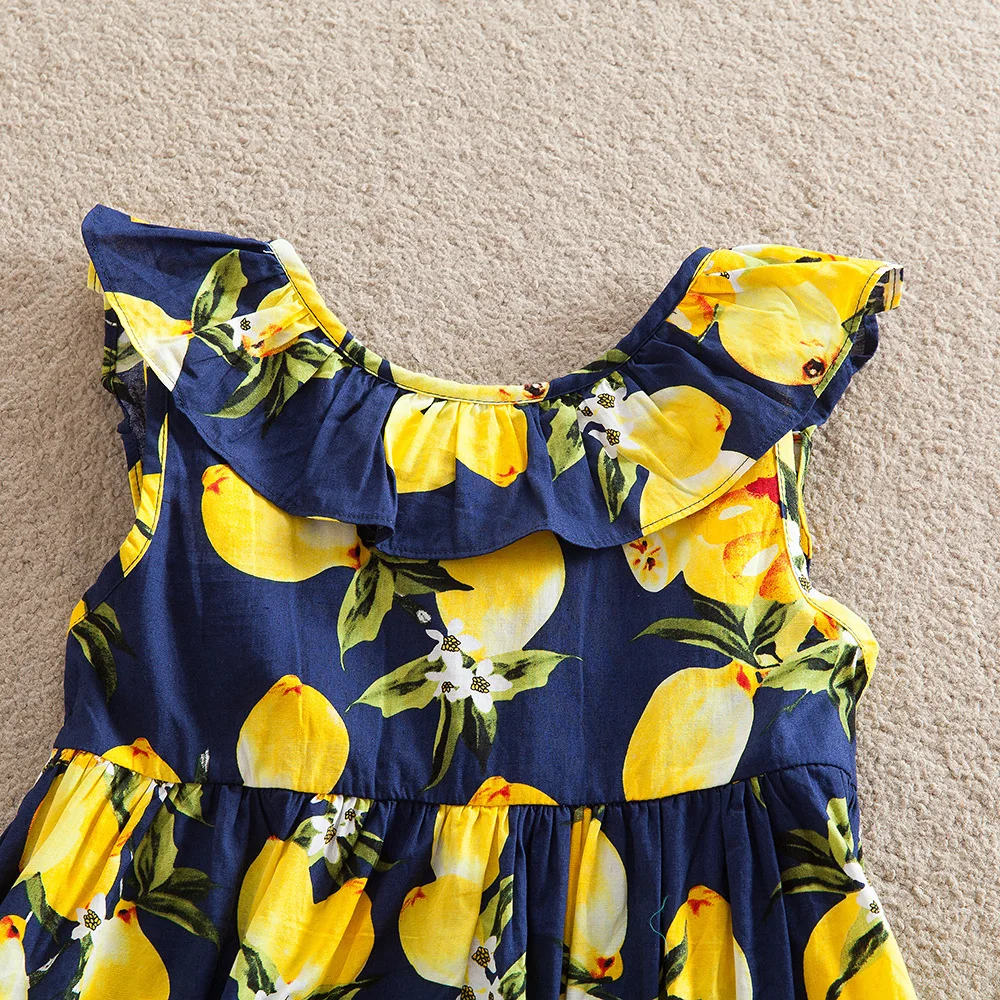 girl party dress Sleeveless cotton baby Lovely The Lemon pattern dresses design princess style clothes | Детская одежда и обувь