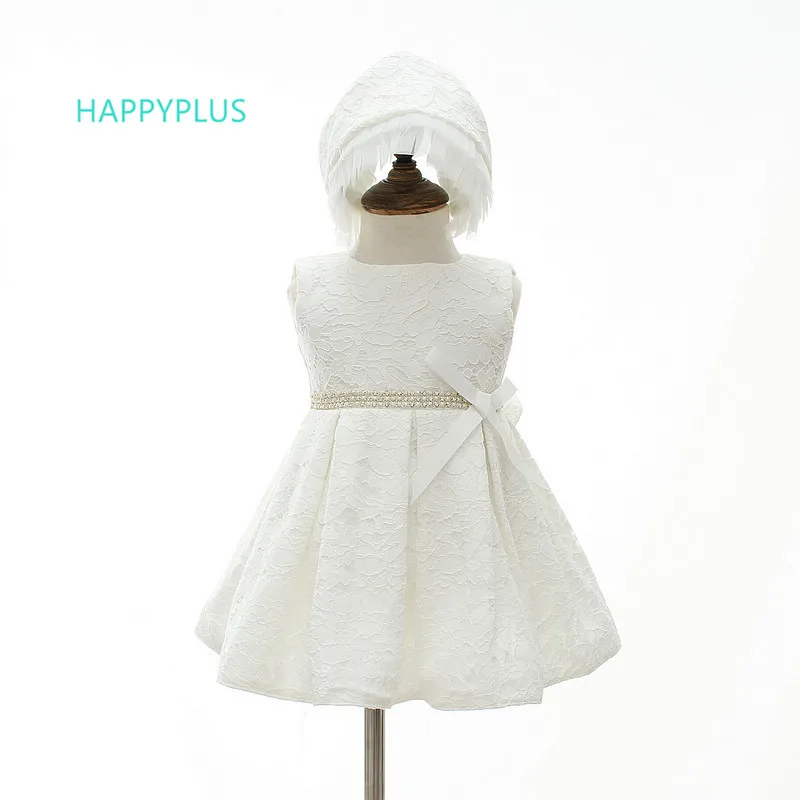 HAPPYPLUS/детское кружевное платье для девочек; платье на крестины; цвет белый, розовый; платье для маленьких девочек на свадьбу, день рождения, вечеринку, крещение