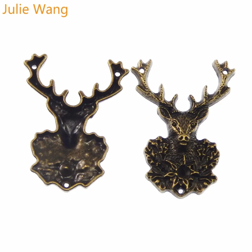 Julie Wang 3 шт./лот античная бронза цинковый сплав Лось Подвески Винтажные Ювелирные