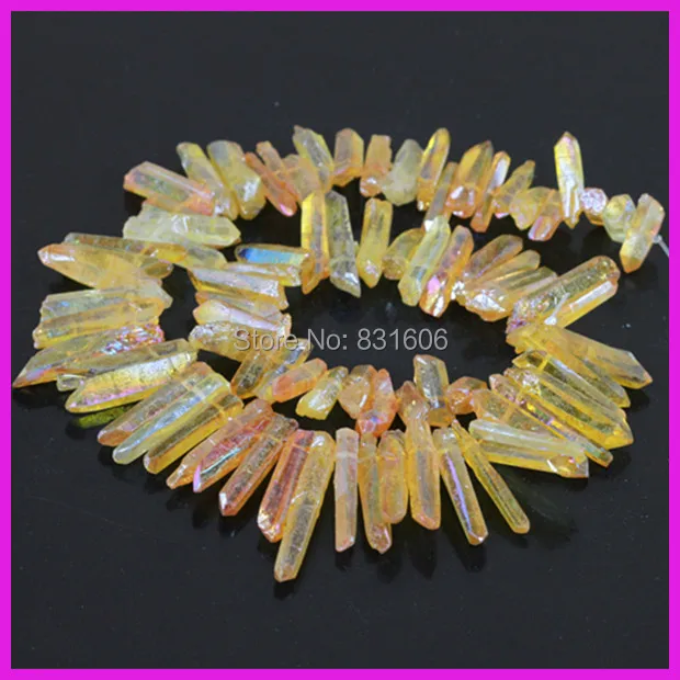 2 шт./лот природа титан прозрачные желтый кварц грубый бусины кулон Druzy агат