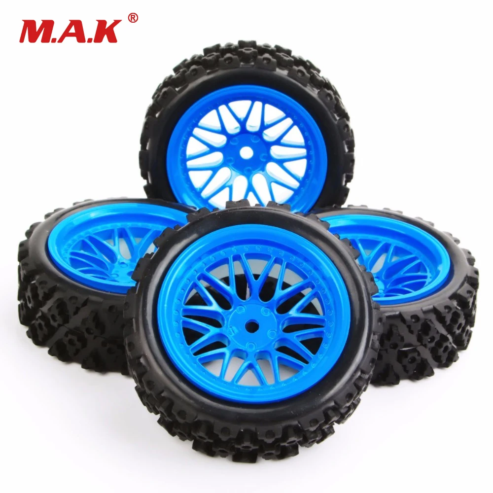 

1/10 RC Rally Racing Off Road Car Rubber Tires Tyre & Wheel Rim Set 12mm Hex for Car Model Parts PP0487+BBB