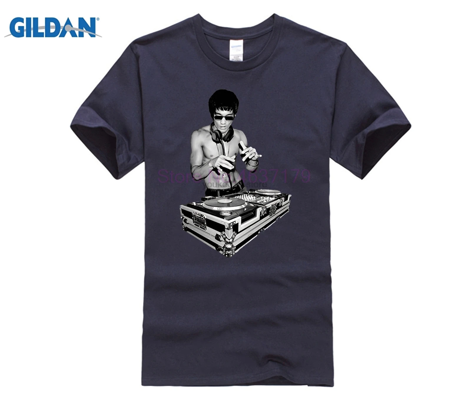 Новый креативный дизайн Kungfu папа Крейзи Брюс Ли DJ рубашка мужская майка MMA