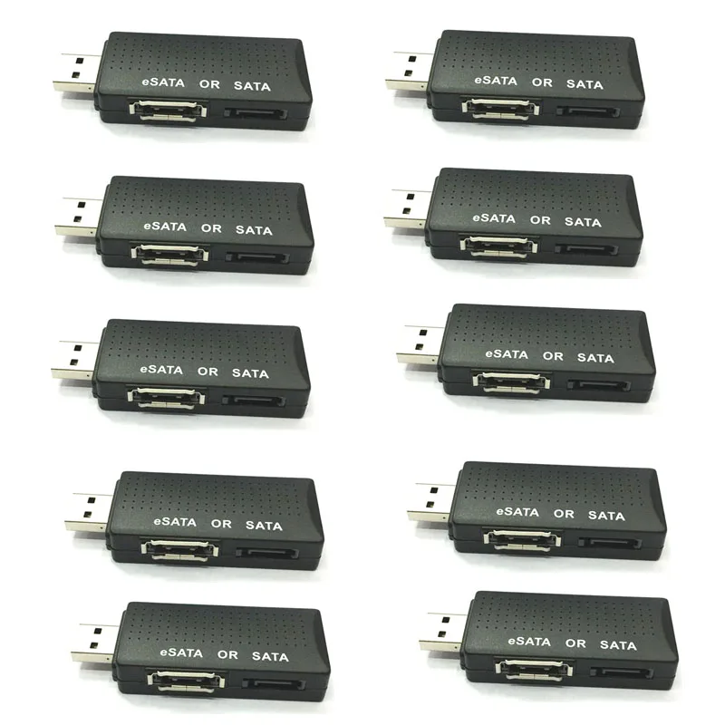 10 шт./партия внешний конвертер USB 2 0 в SATA eSATA с портами|usb 2.0|usb 2.0 to satausb external |