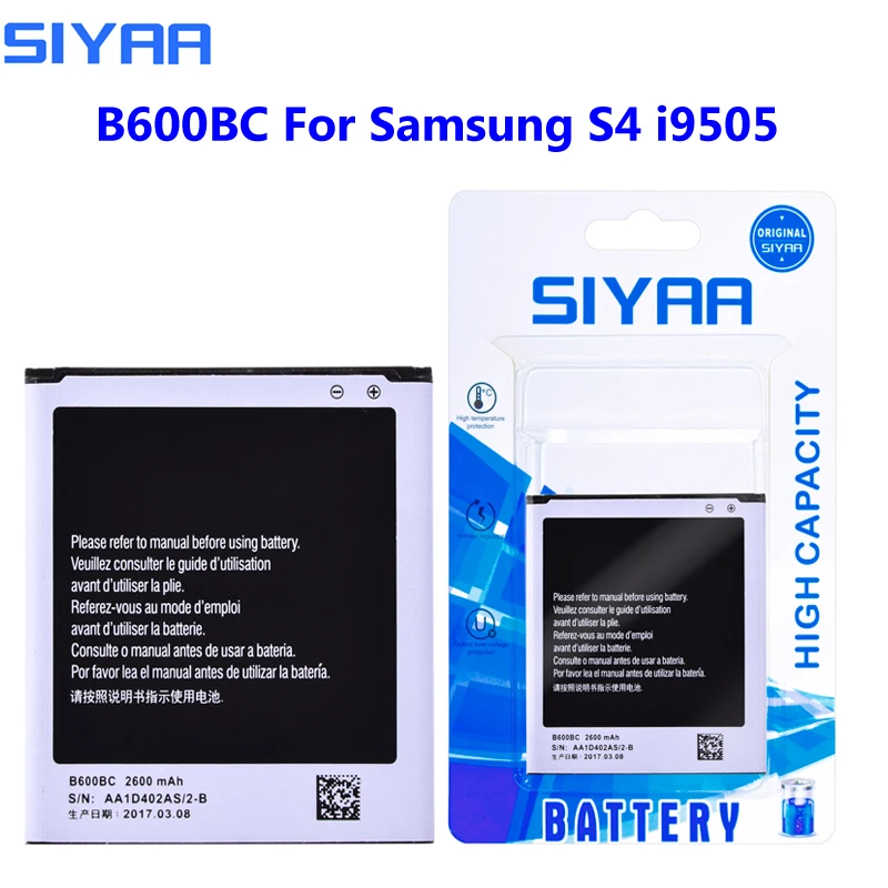 SIYAA оригинальный B600BC батарея для Samsung S4 i9505 i9506 i9500 i9295 высокой емкости 2600 мАч Замена