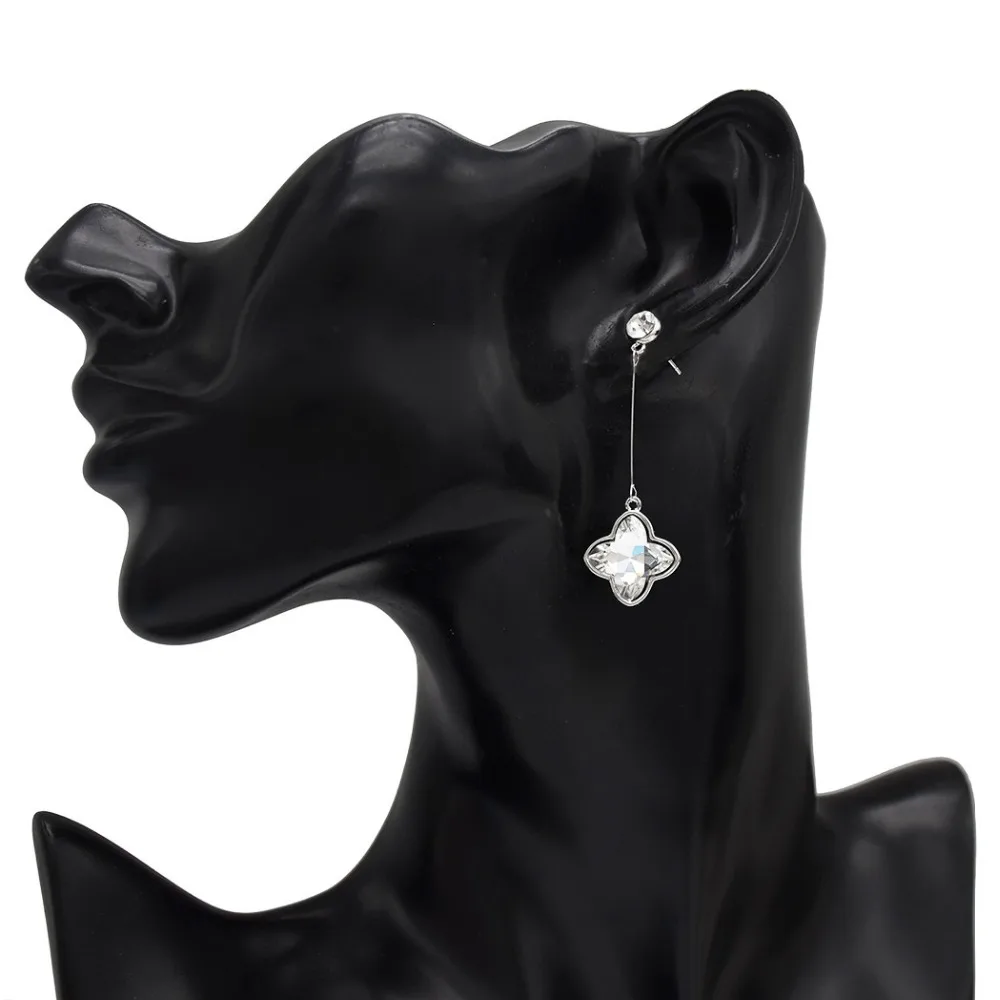 

2 Colors Korean New Fashion Simple Elegant Copper Alloy Bling Bling Crystal Star Long Drop Earring Women Bridal Jewelry