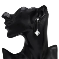2 colors korean new fashion simple elegant copper alloy bling bling crystal star long drop earring women bridal jewelry