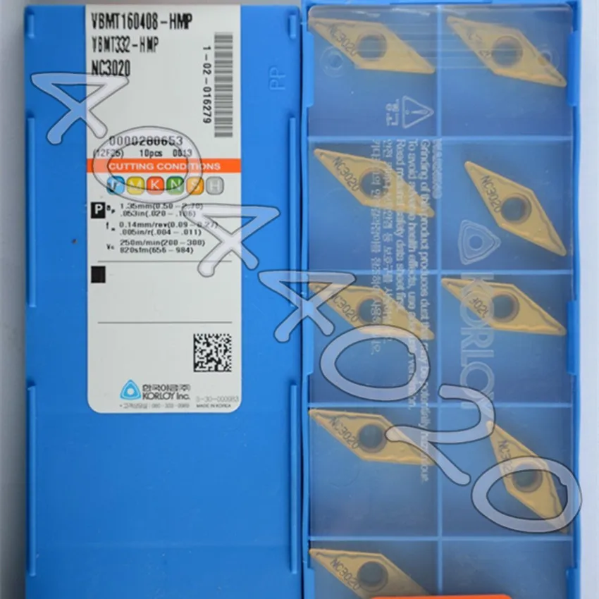 

VBMT160408-HMP NC3020 VBMT332-HMP NC3020 10 шт./кор. KORLOY Carbide blade