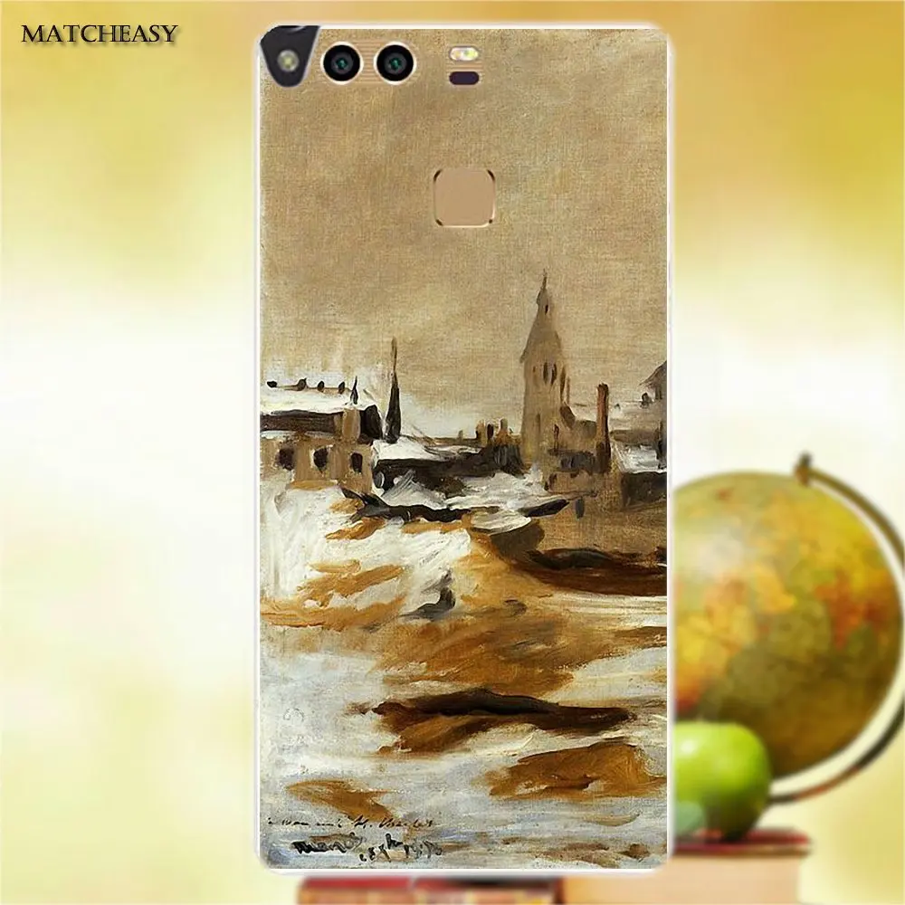 For Huawei G7 G8 Honor 5A 5C 5X 6 6X 7 8 V8 Mate 9 P7 P8 P9 P10 Lite Plus TPU Pattern Classic Art On Claude Monet Winter Snow | Мобильные