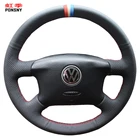 Чехлы рулевого колеса автомобиля из искусственной кожи PONSNY для Volkswagen Passat B5 Golf 4 MK4 VW Passat B5 черного цвета