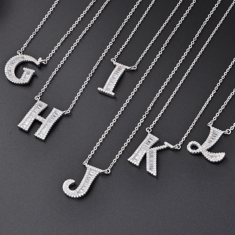 

LIAMTING 2019 New Design 925 Sterling Silver 26 Styles English Letters Pendant Necklaces With Cubic Zircon Women Jewelry VA268