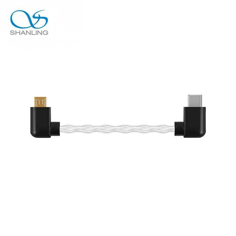 AK Shanling TYPE C к микро usb одиночный Кристальный медный посеребренный OTG Аудио кабель