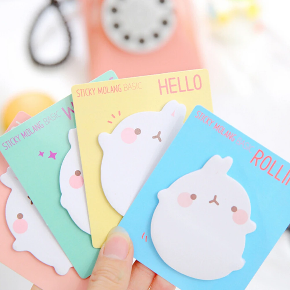 Симпатичные самоклеящиеся Molang кролик Блокнот заметки Стикеры label Эсколар papelaria Скрапбукинг Стикеры