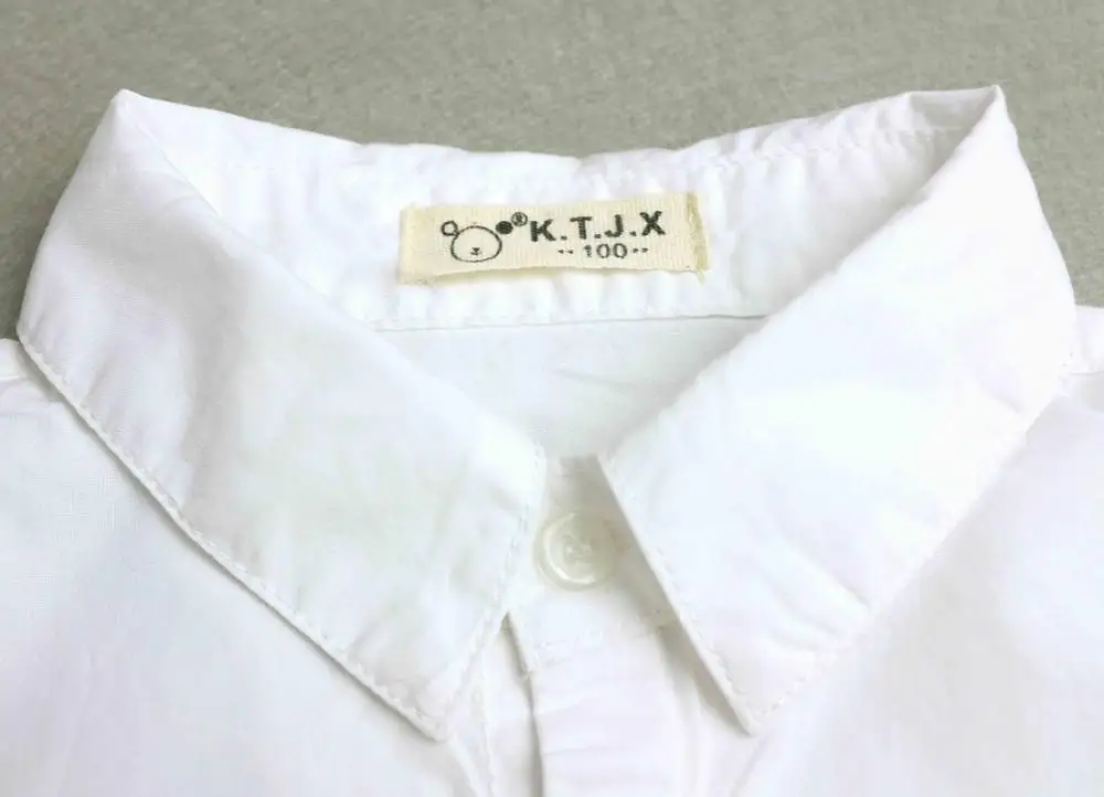 Белая рубашка для мальчиков Детские хлопковые рубашки с длинными рукавами и