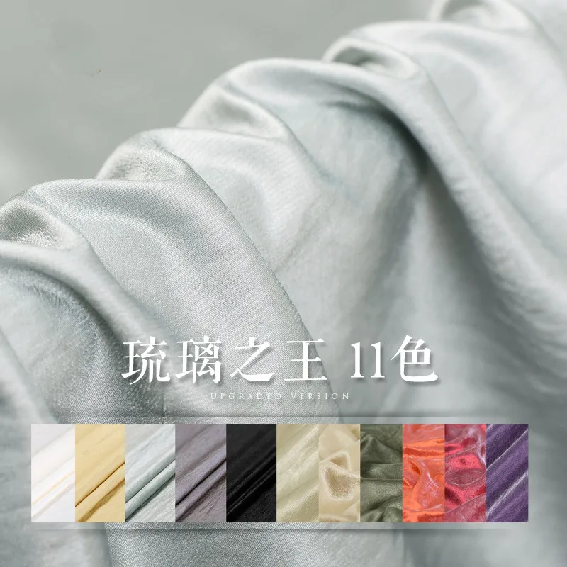Микро плиссированная льняная ткань Смешанная модная роскошная одежда сатиновая
