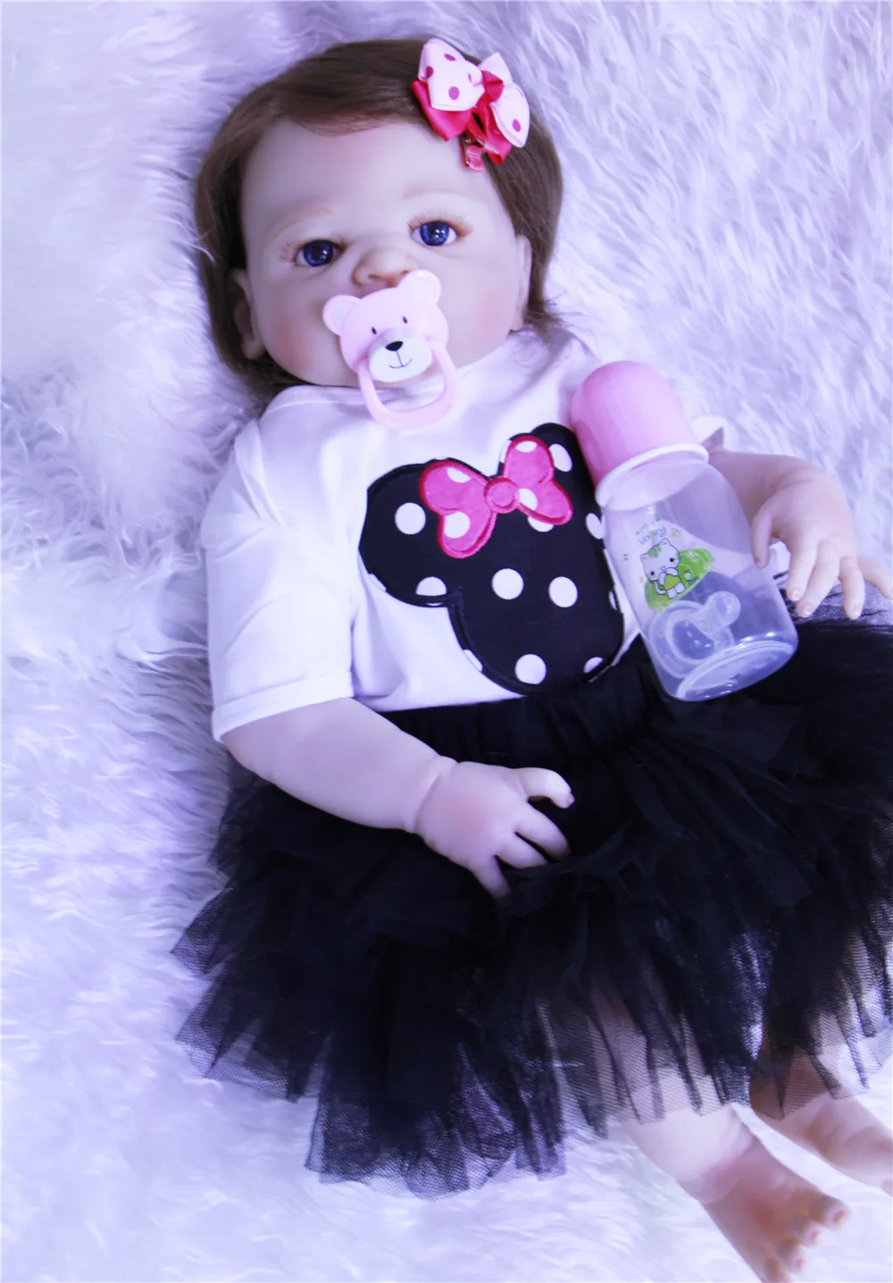 23' Детская кукла реборн bonecas полное тело силиконовые Reborn Baby для детей подарок