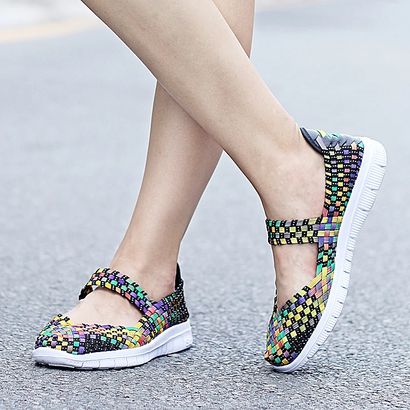 

BeckyWalk Handmade Woven Shoes Woman Summer Women Flats Shoes Women Casual Shoes Comfortable Female Multi Colors Loafers WSH2900